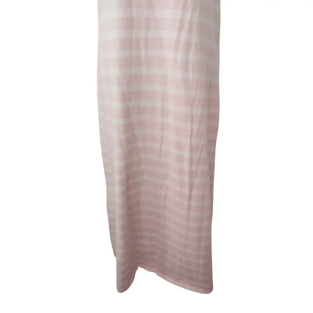 NWOT! J. CREW! TWO TONED PINK STRIPED 100% FINE KNIT COTTON SHIRT DRESS! SZ M
